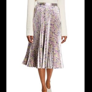 Stella McCartney pleated metallic floral skirt